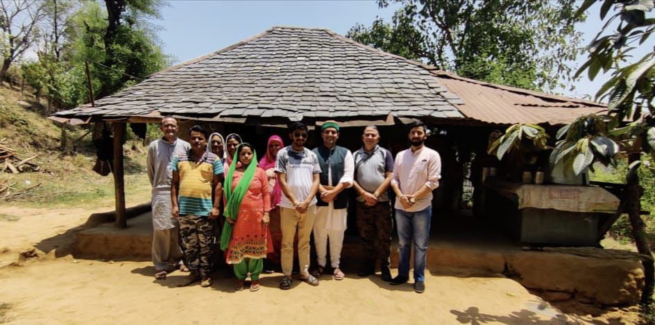 HElping to build a new house to widow lady by garry cares foundation